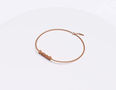 Zirkon Taşlı İsimli Zincir Bileklik 925 Gümüş Rose Kaplama 3