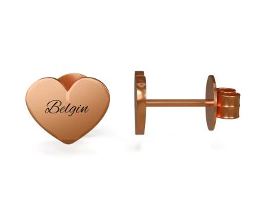 Kalp Detaylı Kişiselleştirilebilir Küpe 925 Gümüş Rose Kaplama 5