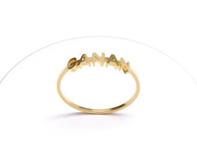 Kişiselleştirilebilir Özel İsimli Yüzük Altın 2