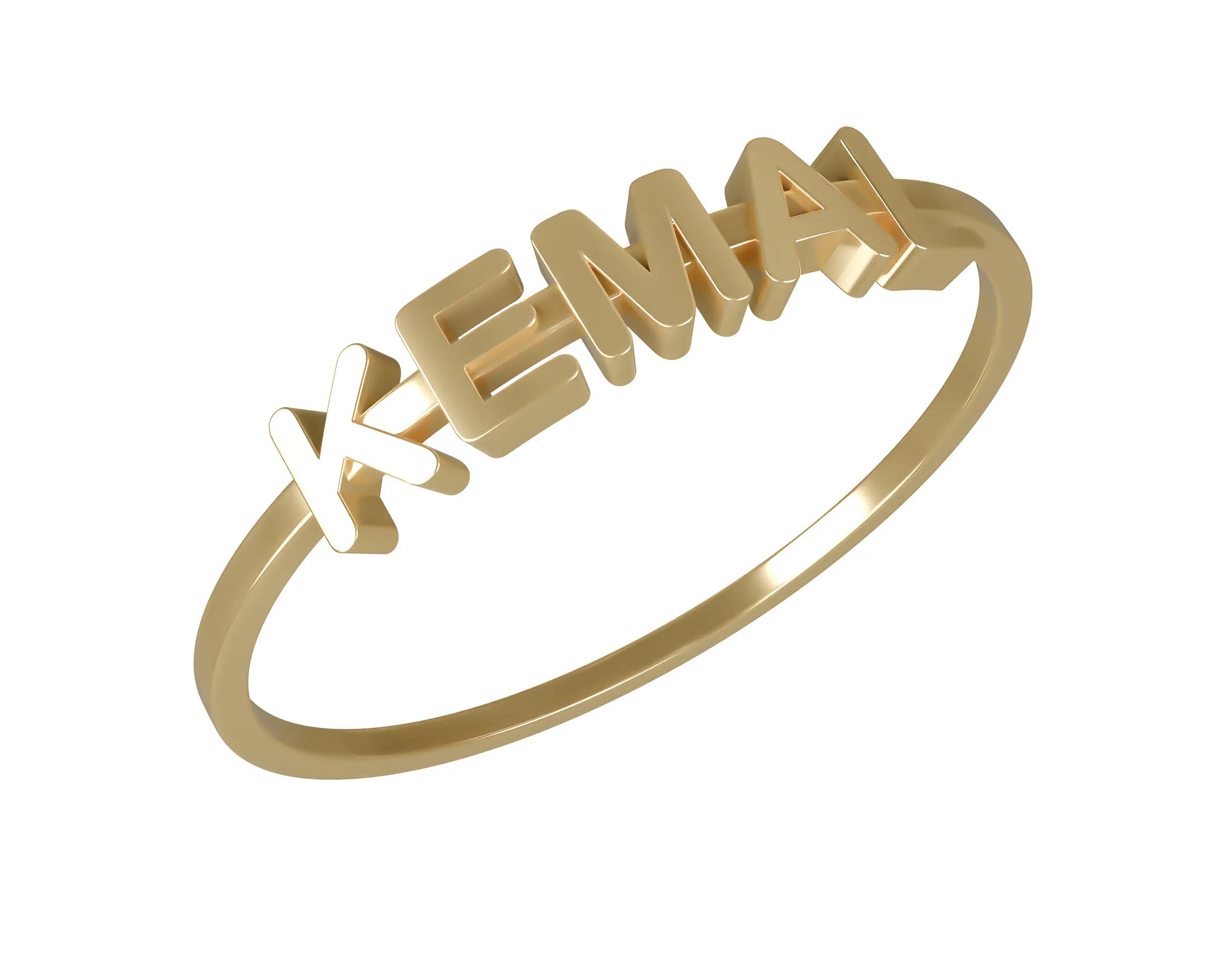 Kişiselleştirilebilir Özel İsimli Yüzük Altın-5